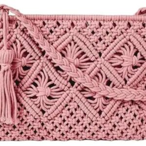 Private Label Macrame Handwoven Cotton Straw Shoulder Bag