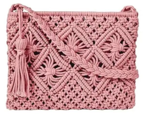 Private Label Macrame Handwoven Cotton Straw Shoulder Bag