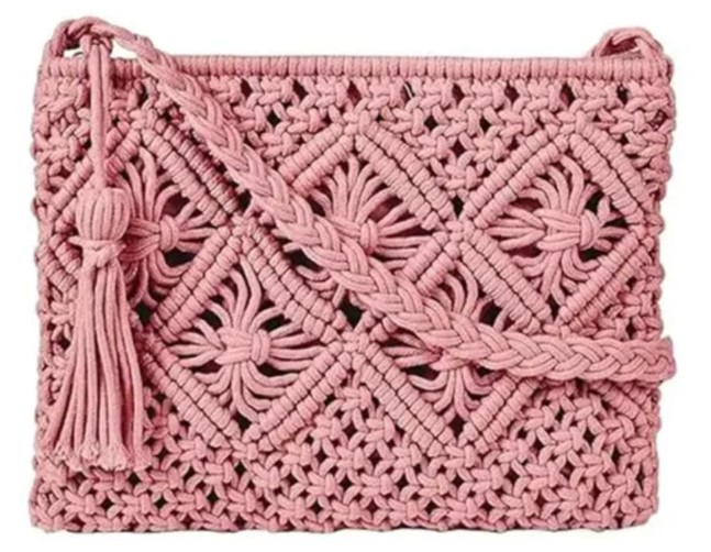 Private Label Macrame Handwoven Cotton Straw Shoulder Bag