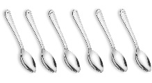 Crystal Stainless Steel Tea Spoon Set 6 Pcs