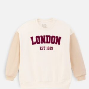 Nap Chief Kids London Printed Beige Fleece Sweatshirt 13 TO 14