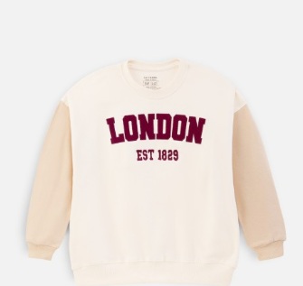 Nap Chief Kids London Printed Beige Fleece Sweatshirt 13 TO 14