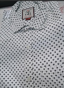 Private Label Mens Printed Shirts White Colour L Size