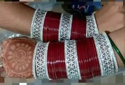 Private Label Womens Fancy Churi Maroon And White Colour 26 Size