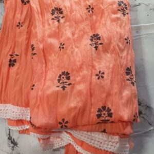 Private Label women cotton dupatta Orange Colour