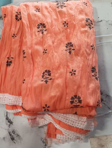 Private Label women cotton dupatta Orange Colour
