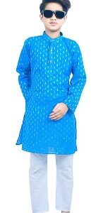 Private Label Boys Kurta Pant Set Blue And White Colour 3 Size