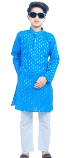 Private Label Boys Kurta Pant Set Blue And White Colour 3 Size