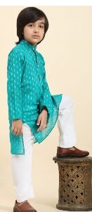Private Label Boys Kurta And Pant Set Sky And White Colour 20 Size