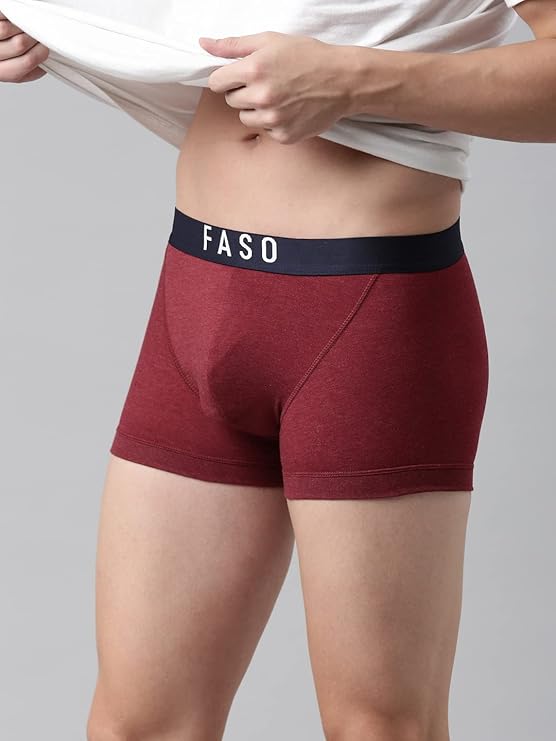 F A S O Mens Organic Cotton Trunk Size 96 Red Marl