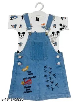 Private Label  Young Birds Vector Dungaree Jumpsuits White Colour Free Size