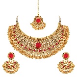 Private Label Womens Gold Plated Studded Choker Set