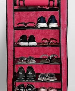 Private Label 6 Layer Metal Shoe Stand PINK