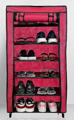 Private Label 6 Layer Metal Shoe Stand PINK
