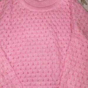 Private Label Women Self Design High Neck Pink Sweater S