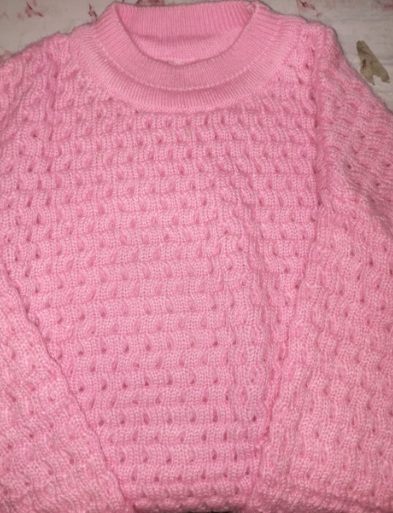 Private Label Women Self Design High Neck Pink Sweater S
