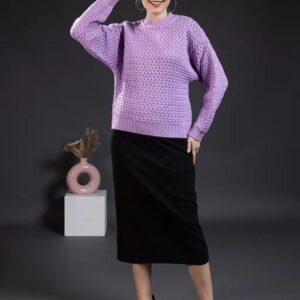 Private Labelv Womens Pullover Sweater Relaxed Fit for Winter Wear Purple L Size