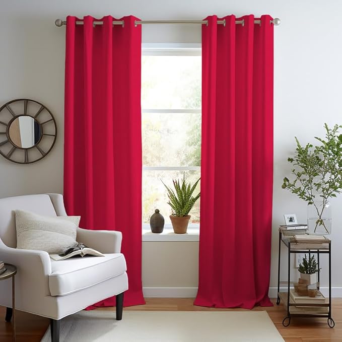 Private Label Pink 9 Feet Long Door Curtain Parda Set