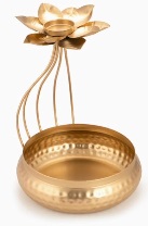 Private Label Metal Lotus Bowl With Tea Light