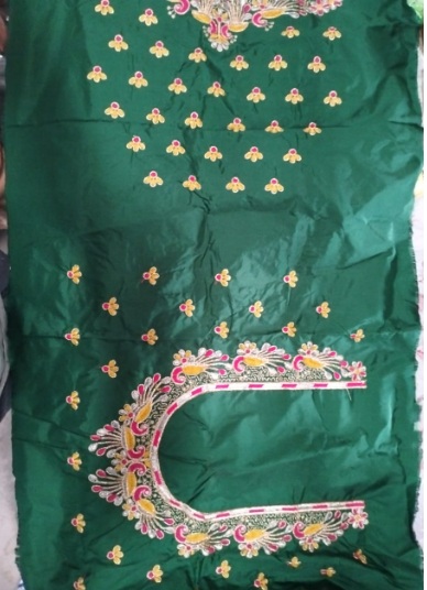 Private Label New embroidery work Green blouse pices