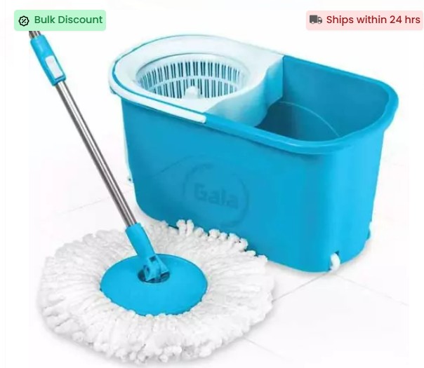 Gala 157771 Quick Spin Mop with Bucket White and Blue