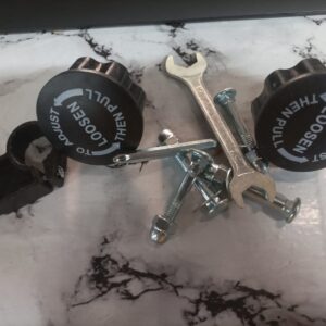Private Label black plastic knobs with white Stud Bolt and Nut
