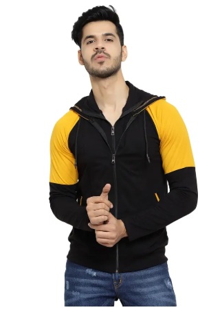 Private Label Men Full Sleeve Color Block Hooded Sweatshirt L