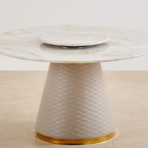Homecentre Vegas Faux Marble Top 6-Seater Dining Table Beige