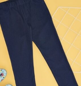 Pantaloons Junior Navy Solid Cotton Girls Skinny Fit Leggings 9 to10Y
