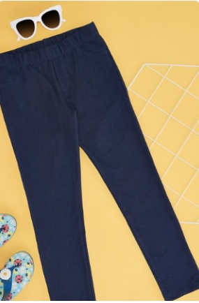 Pantaloons Junior Navy Solid Cotton Girls Skinny Fit Leggings 9 to10Y