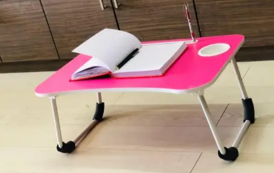 Private Label Pink Color Multipurpose MDF Foldable Laptop Table