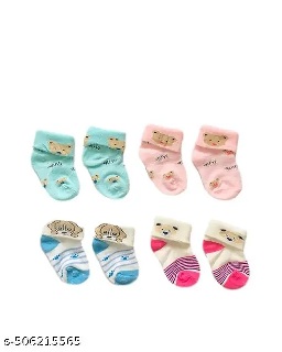 Private Label  Cotton Socks For New Born Baby  Multi Colour Pack Of 4