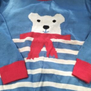 Kids Blue And White Printed Pullover