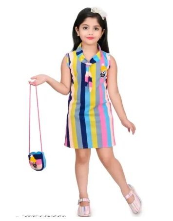 Private Labe Girls Midi Knee Casual Dress Multicolor 32