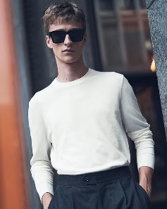 H And M Men Slim Fit Swater White Colour Free Size