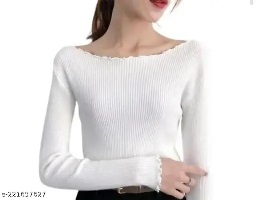 Private Label  Women full Sleep White Colour Top Free Size