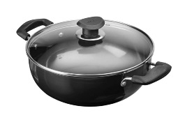 Vinod Cookware Deep Kadhai with Glass Lid 7 L