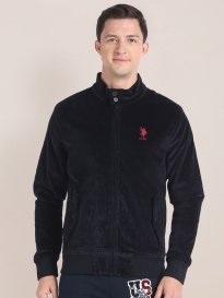 U S Polo Assn Men Solid Puffer Jacket Black L Size