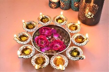 Private Label Decorative Metal Diya Urli Bowl