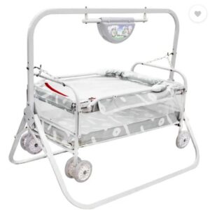 Swingish Musical Cradle square pipe for new born baby Grey