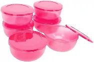 Private Label  Plastic Utility Container 6 Pcs Pink Colour