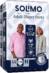 Solimo Adult Diapers Pant Style  Medium Size 30 Count