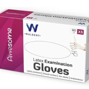 Waldent Latex Examination Gloves size XS pack of 80 pcs
