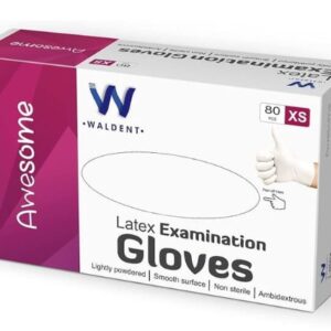Waldent Latex Examination Gloves size XS pack of 80 pcs