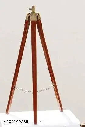 Antique Wooden Tripod Floor Lamp Stand Without Shade Bulb Brown