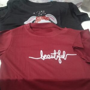 Black And Maroon Colour Crop Top For Women Size S Pack Of 2