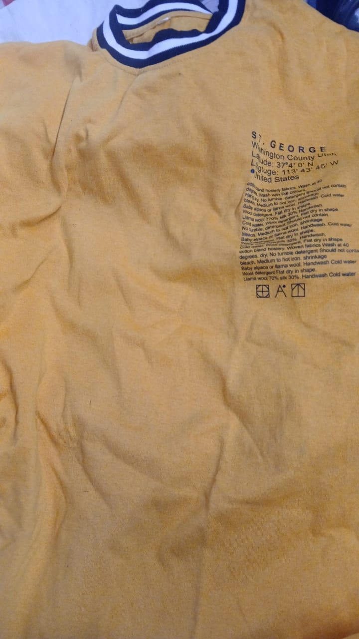 T Shirt For Men Colour Mustard Size Xxl