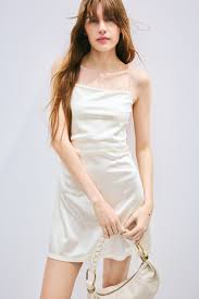 H And M Divided Draped Slip Dress Cream Colour Size Xl