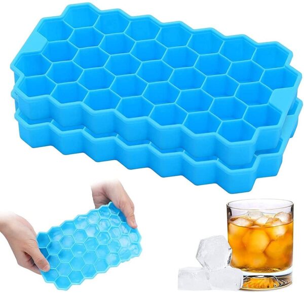 Ice Cube Tray Set Honey Shape Tray And Cube Molds Blue