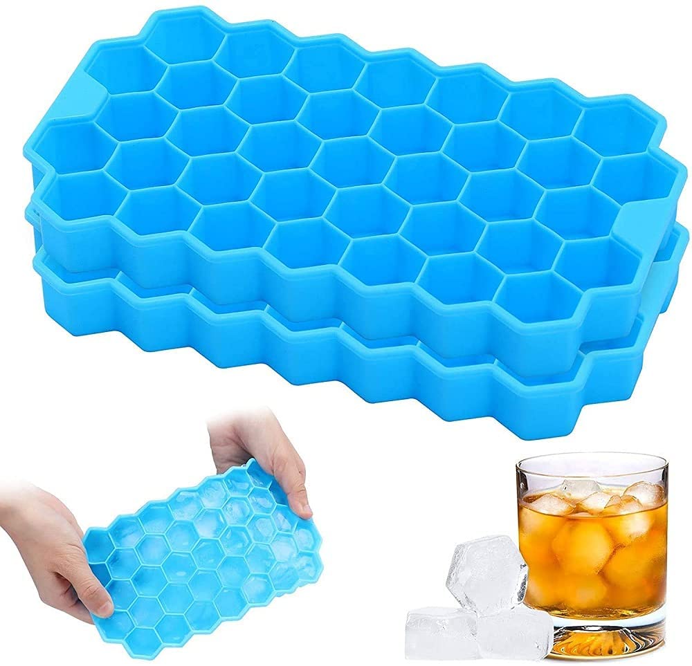 Ice Cube Tray Set Honey Shape Tray And Cube Molds Blue